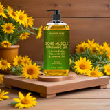 MAJESTIC PURE Arnica Sore Muscle Massage Oil for Massage Therapy - Natural Oil with Lavender and Chamomile Essential Oils - Multipurpose Instant Absorption Full Body Massage Oil - 8 fl. oz.