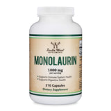 Monolaurin Immune Support Supplement 1,000mg per Serving, 210 Capsules (Vegan Safe, Non-GMO, Gluten Free) Immune Booster for Adults, Immune System Defense by Double Wood