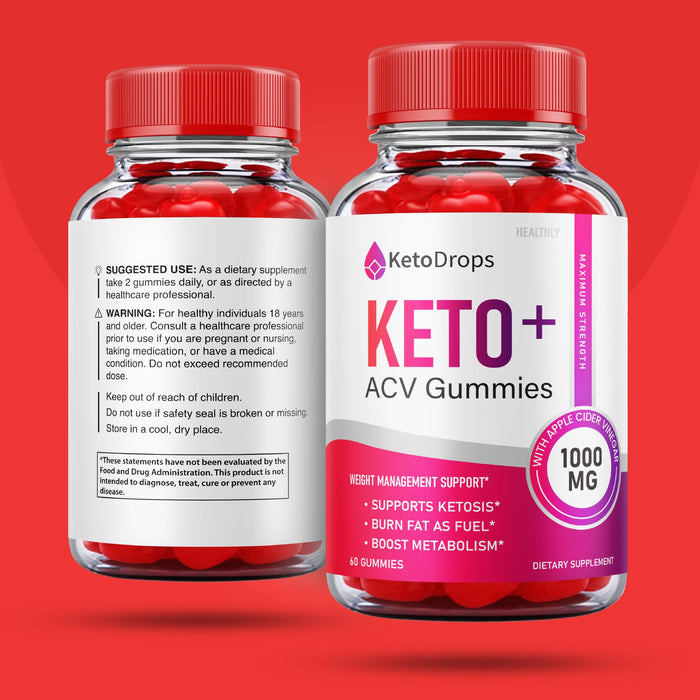 (2 Pack) Keto Drops Acv Gummies - Official Formula - Keto Drops for Weight Loss, Keto Drops Keto Plus Acv Gummies, Keto Drops Acv Gummies Advanced Ketosis 525mg Apple Cider Vinegar (120 Gummies