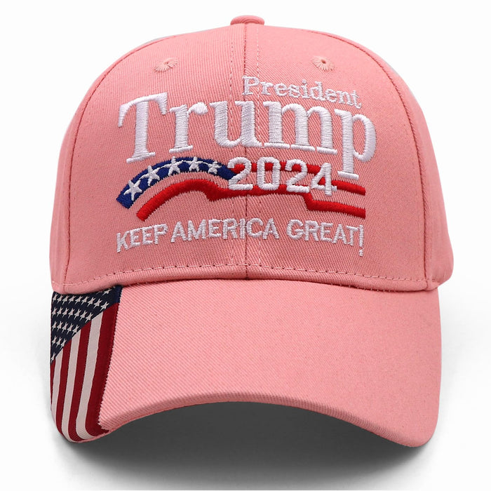 Trump Hat 2024 President MAGA Hat Embroidered Keep America Great Trump Merchandise USA Flag Baseball Cap for Women Men