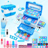 Kids Makeup Kit for Girl - 57PCS Frozen Toys for Girls,Real Washable Makeup Little Girls Gift,Toddler Play Make Up Kids Toys Makeup Vanities for Princess Girls Children Age 4+ Christmas & Birthday Toy