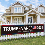 Probsin Trump Vance 2024 Banner Black 120" x 20" Decorations Take America Back President Trump Vice President Vance Yard Sign Party Supplies Hanging Outdoor Gate Decor Fence Door Indoor Wall