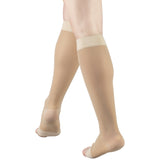 Truform Compression 15-20 mmHg Sheer Knee High Open Toe Stockings Nude, Medium, 2 Count