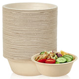 ECOLipak 150 Pack Compostable Bowls, 16 oz Disposable Paper Bowls, Biodegradable Soup Bowls Made of Natural Bagasse, Eco-Friendly Sugarcane Bowls for Salad Wheat Flakes(Nature)