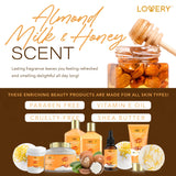 Gift Basket for Women, Mother's Day Gifts, 10Pc Almond Milk & Honey Beauty & Personal Care Set, Home Bath Pampering Package for Relaxing - Spa Self Care Kit, Thank You, Birthday, Mom, Anniversary Gift