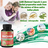 Cona Nature Organic Shatavari Powder Capsules 2250MG with Ashwagandha, Brahmi Extract | Support Women Health, 120 Vegan Capsules