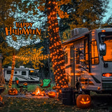 JMEXSUSS 250 LED Halloween String Lights, 91.5ft Orange Halloween Lights Outdoor Waterproof, 8 Lighting Modes Connectable Halloween Tree Lights for Yard Patio Party Halloween Christmas Decorations