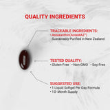 Naturalis New Zealand Astaxanthin | from Sustaibaly Grown Microalgae | Non-GMO, Soy & Gluten Free | 300 Mini-Softgels