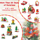 QIFUN 6 In 1 Building Blocks - Advent Calendar 2024 Including 24 Christmas Theme Toys for Boys Girls Christmas Countdown Calendar Stocking Stuffer Christmas Gifts for Kids Adult (1099 PCS)