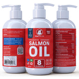 Salmon Oil for Dogs & Cats - Healthy Skin & Coat, Fish Oil, Omega 3 EPA DHA, Liquid Food Supplement for Pets, All Natural, Supports Joint & Bone Health, Natural Allergy & Inflammation Defense, 8 oz