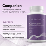 Theralogix Companion Multivitamin & Mineral Supplement - 90-Day Supply - Supplement for Women & Men Without Iron, Vitamin D, or Vitamin K - B Vitamins, Zinc & Magnesium - NSF Certified - 90 Tablets