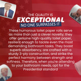 Donald Trump Toilet Paper 3-Pack Winners' Edition – Unleash Laughter with Every Roll, Luxe Sheets Fit for a President, and Hilarious Jokes to Elevate Your Throne Room | Political Novelty Gag Gift