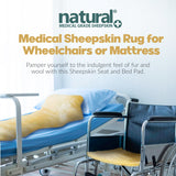 Natural Sheepskin for Bed Sores and Skin Irritation | 100% Real Medical Sheepskins with Non-Slip Back for Pain Relief and Discomfort, Wool Seat Pad, Natural, 17 in. x 17 in.