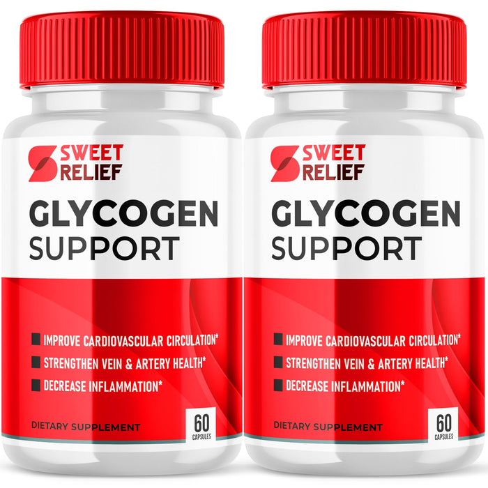 (2 Pack) Sweet Relief Glycogen Support Capsules, Sweet Relief Blood Vessel Cleaner Supplement, Glycogen Support Sweet Relief Advanced Formula SweetRelief Capsules for Men Womens Health (120 Capsules)