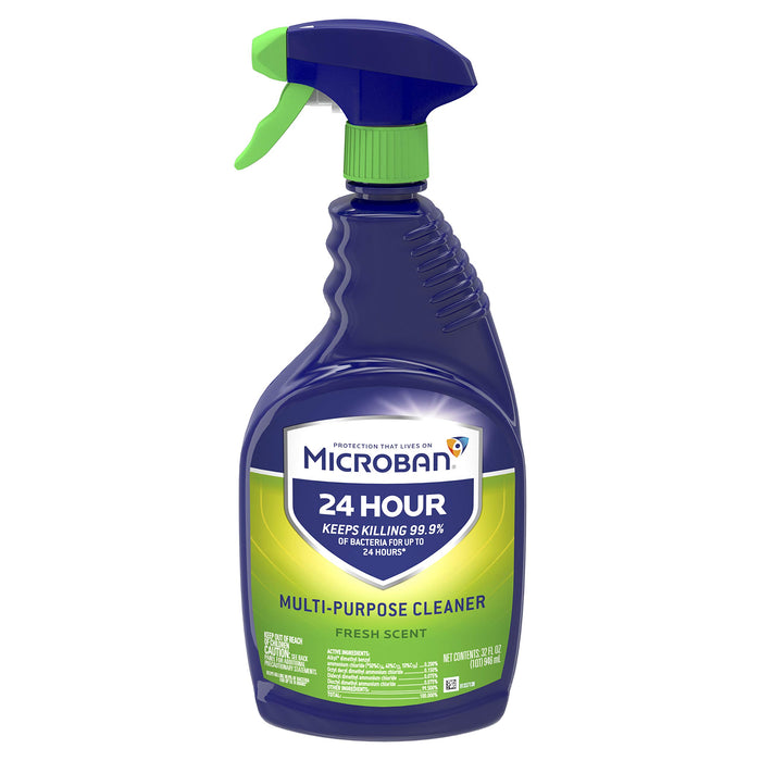 Microban 24 Hour Multi-Purpose Cleaner, Sanitizing and Disinfectant Spray, Fresh Scent, 32 Ounce (Pack of 2)2