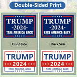 Probsin Trump 2024 Yard Sign 2 Pack Double Sided 12" x 17" with H-Stakes Blue and White Signs Take America Back Voted for Trump Outdoor Decorations for Yard, Lawn, Garden, Window, Party Supplies