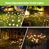 Flumy Solar Outdoor Lights, Waterproof Solar Garden Lights, New Upgraded 4 Pack 32 LED Swaying Firefly Lights for Outdoor Yard Patio Pathway Christmas Decoration(Warm White)