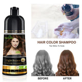 Herbishh Hair Color Shampoo for Gray Hair – Magic Colors Hair in Minutes–Long Lasting–500 Ml–3-In-1 Hair Color–Ammonia-Free | (Light Brown)