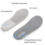 riemot 3 Pairs Shoe Insoles for Women Breathable Honeycomb Water Shoes Inserts with Arch Support Cushioning Shock Absorbing Insole Replacement Insoles for Work Shoes Grey EU 41 /US 10