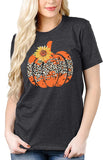 Halloween Pumpkin Graphic T-Shirt for Women Pumpkin Tee Tops Halloween Thanksgiving Gift Shirt Tops