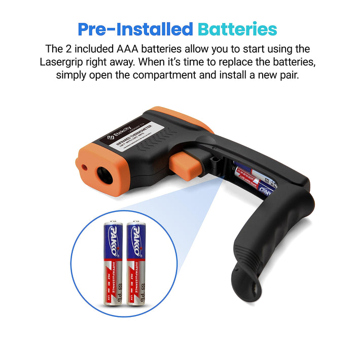 Etekcity Infrared Thermometer Upgrade 774, Heat Temperature Temp Gun for Cooking, Laser IR Surface Tool for Pizza, Griddle, Grill, HVAC, Engine, Accessories, -58°F to 842°F, Orange