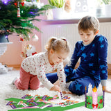 Hiboom 30 Pcs Advent Wreath Craft for Kids Christmas Wreath Kit Advent Candle Holder Stand Christmas Crafts for Kids Toddler Fun Home Activities Advent Christmas DIY Supplies