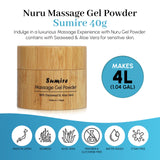 Nuru Massage Gel Therapy Powder 40g Sumire Edition | Nori Seaweed & Aloe Vera | Paraben & Glycerine Free | Makes 1.05 gal | Colourless | Made in Japan