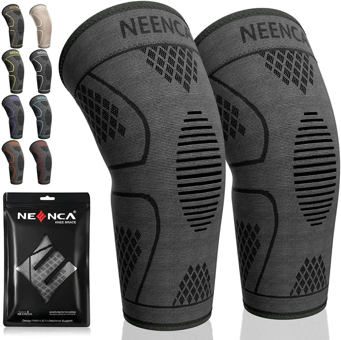 NEENCA Knee Braces for Knee Pain Women & Men -2 Pack Knee Sleeves for Knee Pain Set, Knee Brace Compression Sleeves, Knee Support for Sports, Running, Meniscus Tear, ACL, PCL, Arthritis Pain Relief...