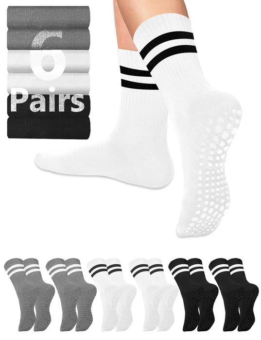 Pilates Grip Socks for Women Men Size 9-11 Yoga Socks Accessories Non Slip Grippy Socks Soccer Womens Hospital Barre Black Barefoot Socks Grippers Postpartum Essentials Non Skid Socks Elderly Gift