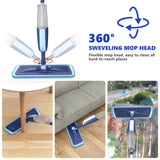 Microfiber Wet Spray Mops for Hardwood Floor Cleaning, Dry Wet Dust Wood Floor Mop with 4 Reusable Washable Mop Pads Refills Fit for Swiffer Power Mop, Flat Floor Mop for Laminate Ceramic Vinyl Tile