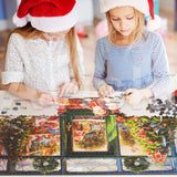 Christmas Advent Calendar 2024 Jigsaw Puzzles - Christmas Shop 1000 Pieces Holiday Puzzles for Kids and Adults, 24 Boxes Puzzle Countdown Calendar to Christmas Family Toys Gift (27.6 in x 19.7 in)