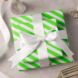 WRAPAHOLIC Reversible Wrapping Paper - Green and Stripes Design for Birthday, Holiday, Wedding, Baby Shower Wrap - 30 inch x 33 feet