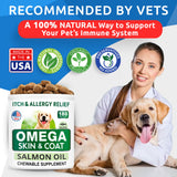 BARK&SPARK Omega 3 for Dogs - 360 Fish Oil Treats for Dog Shedding, Skin Allergy, Itch Relief, Hot Spots Treatment - Joint Health - Skin and Coat Supplement - EPA & DHA Fatty Acids - Salmon Oil