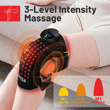 ROMISA Red Light Therapy Knee Brace Vibration Knee Massage for Pain Relief, 660nm&850nm Rechargeable Near Infrared Light Therapy Device for Knee/Elbow/Shoulder Faster Recovery for Cordless Use