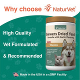 NaturVet Brewers Dried Yeast Formula with Garlic Flavoring Plus Vitamins for Dogs and Cats, Powder, Made in The USA with Globally Source Ingredients 1 Pound