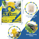 Qualirey 8 Pack Outdoor Hanging Fly Traps, Disposable Fly Killer Trap Bag Catcher for Outside Farms, Pastures, Chicken Coops, Stables, Barns, Horse, Garbage Cans, Garbage Ponds, Yard, Backyard, Patio