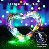 JMEXSUSS 2 Pack Solar Christmas Lights Outdoor Waterproof, Total 66FT 200 LED Multicolor Solar Fairy Lights, 8 Modes Solar String Lights for Outside