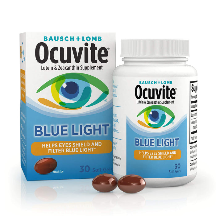 Ocuvite Blue Light Lutein 25mg Lutein & Zeaxanthin Supplement, by Bausch + Lomb, 30 Softgels (Packaging May Vary)