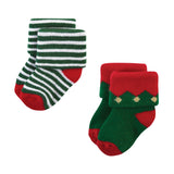 Hudson Baby Unisex Baby Cotton Rich Newborn and Terry Socks, 12 Days of Christmas, 6-12 Months