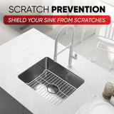 BETTER HOUSEWARE Sink Protector Prevents Scratches Sink Rack for Bottom of Sink White Sink Mat Sink Protectors for Kitchen Sink Metal 16x12.3x1