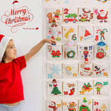 HOWAF Fabric Christmas Advent Calendar (Countdown to Christmas), 24 Days Mystery Christmas Countdown Calendar with 24 Pockets for Xmas Holiday Home Wall Decoration