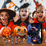 Halloween Advent Calendar 2024, Contains 24 Gifts, Halloween Countdown Calendar with Scary Halloween Doll Collectible Horror Movie Figures Gift for Kid, New Halloween Christmas Countdown Calendar