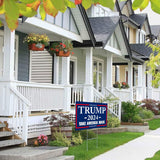 WENWELL Large Trump 2024 Yard Signs 18x24 Inchs with H-Stakes – Double-Sided,Waterproof,UV Resistant,2-Pack Blue,Outdoor Lawn Decoration