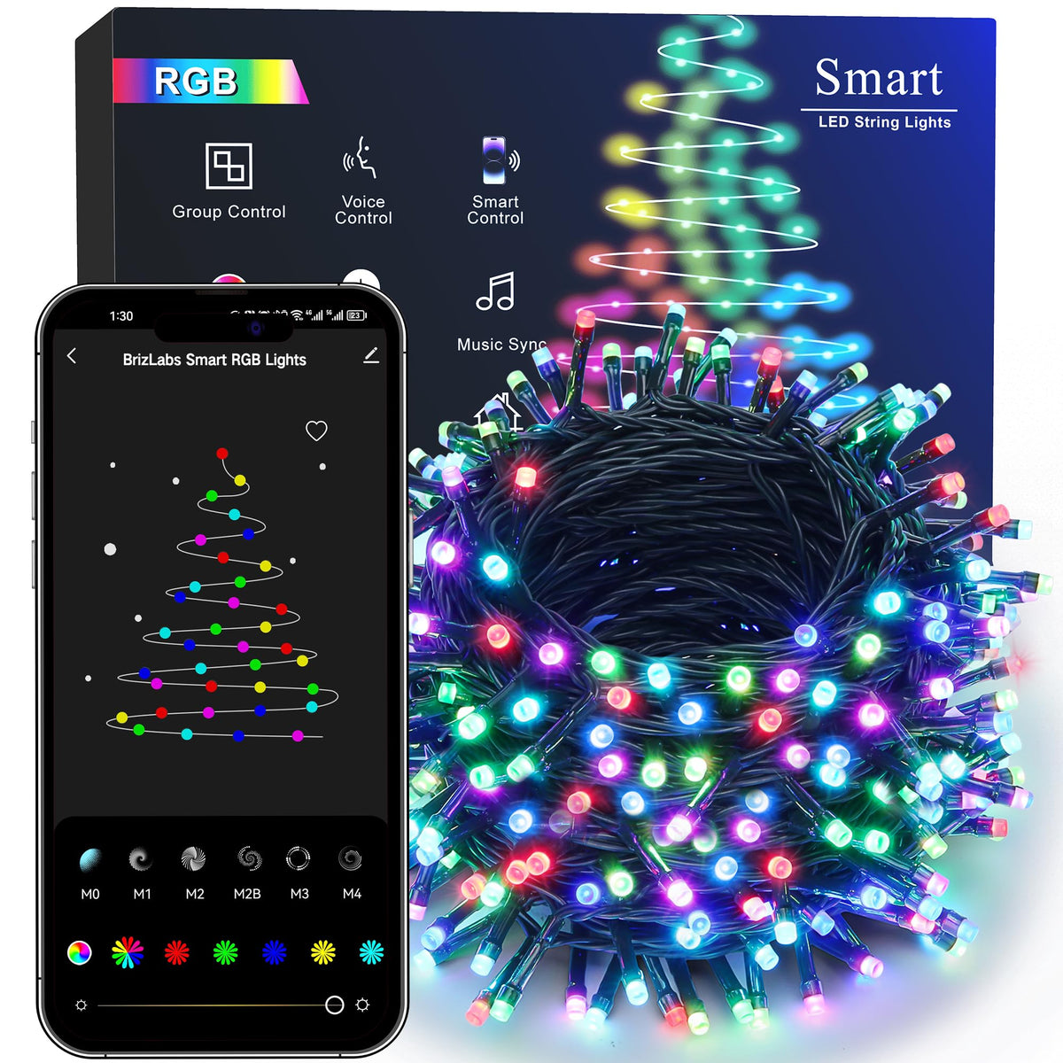 Brizled Smart Christmas Lights, 261ft 798 LED WiFi String Lights App C