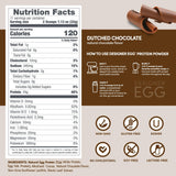 Designer Wellness, Designer Egg, Natural Egg Yolk & Egg White Protein Powder, Keto and Paleo Friendly, Low Calorie, Less Fat and Cholesterol, Dutch Chocolate, 12.4 Ounce