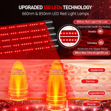 Red Light Therapy Lamp, 150 LEDs Infrared Light Therapy with Adjustable Stand - 660nm Redlight and 850nm Near Infrared Light Devices Large Coverage Area Lamps for Full Body Face Pain Relief Skin Care