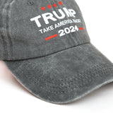 Fengligoo 2Pcs Trump Hat 2024 Take America Back Trucker Hat Grey Cotton Baseball Cap for Men Women