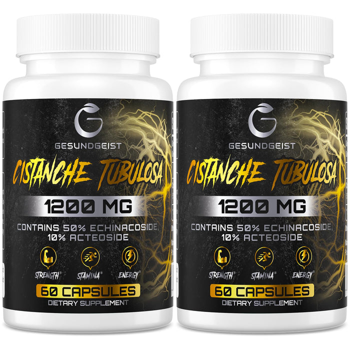 Cistanche Tubulosa Extract -1200mg per Serving,50% Echinacoside,10% Acteoside,Natural Energy Supplement for Strength,Performance,Vitality -Vegan,Gluten Free