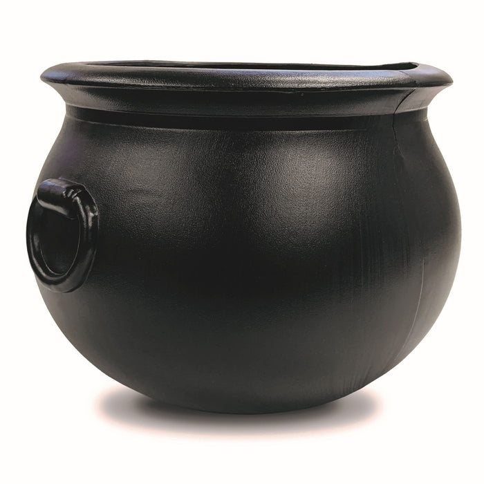 Union Products Black 16 Inch Spooky Witch Cauldron for Indoor and Outdoor Halloween Decoration and Trick or Treat Candy Container, Black