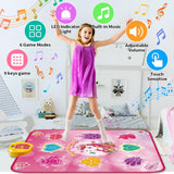 maysida Unicorn Dance Mat Toys for 3-12 Year Old Girls, Dance Pad with LED Lights, Built-in Music, 6 Game Modes, Electronic Dancing Mat as Christmas Birthday Gift for 3 4 5 6 7 8 9+ Girls (Pink)